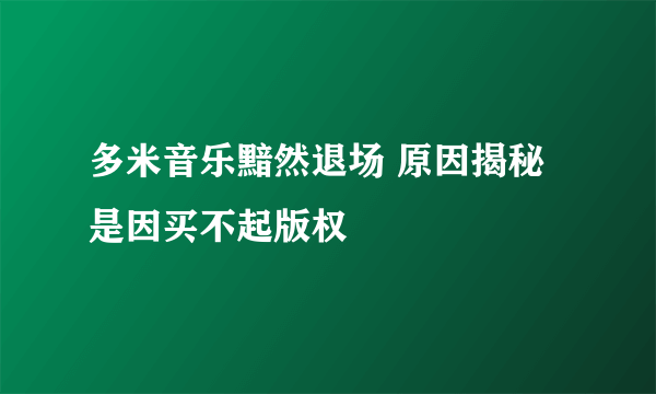 多米音乐黯然退场 原因揭秘是因买不起版权