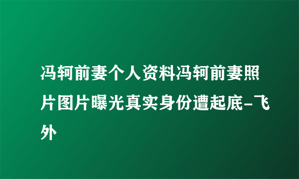 冯轲前妻个人资料冯轲前妻照片图片曝光真实身份遭起底-飞外