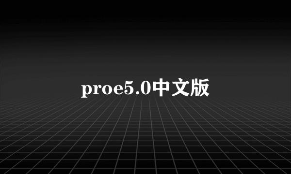 proe5.0中文版