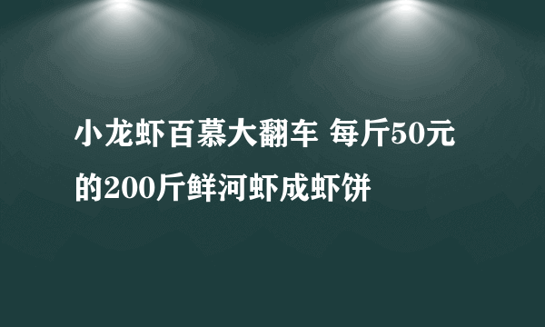 小龙虾百慕大翻车 每斤50元的200斤鲜河虾成虾饼