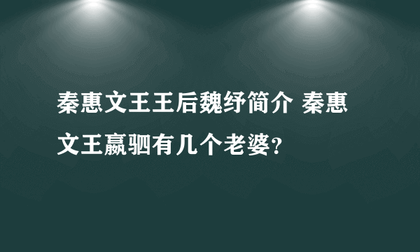 秦惠文王王后魏纾简介 秦惠文王嬴驷有几个老婆？