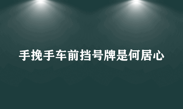 手挽手车前挡号牌是何居心