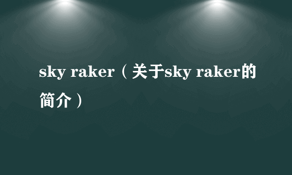 sky raker（关于sky raker的简介）