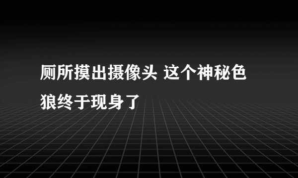 厕所摸出摄像头 这个神秘色狼终于现身了