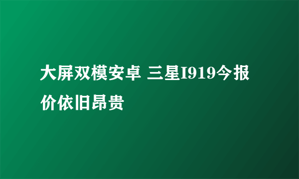 大屏双模安卓 三星I919今报价依旧昂贵