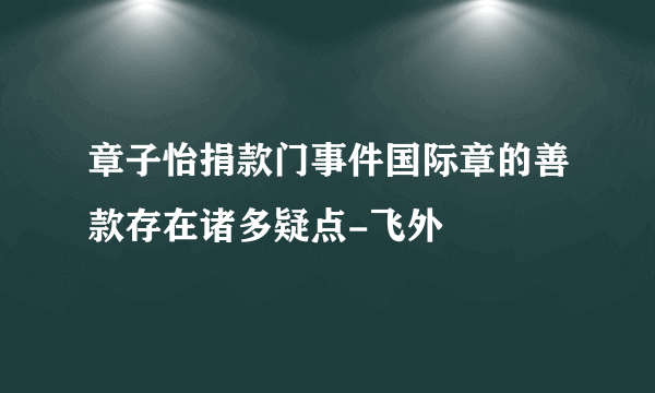 章子怡捐款门事件国际章的善款存在诸多疑点-飞外