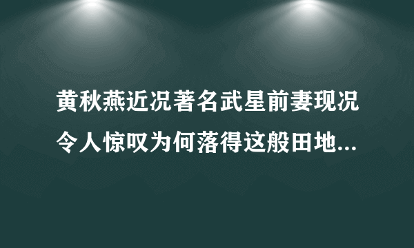 黄秋燕近况著名武星前妻现况令人惊叹为何落得这般田地-飞外网