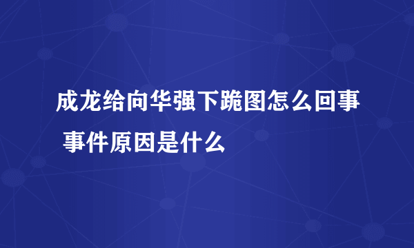 成龙给向华强下跪图怎么回事 事件原因是什么