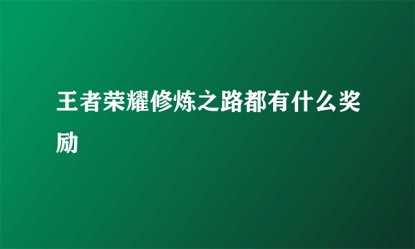 王者荣耀修炼之路都有什么奖励