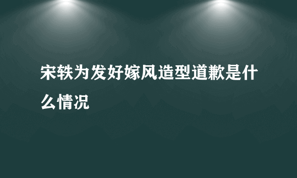 宋轶为发好嫁风造型道歉是什么情况