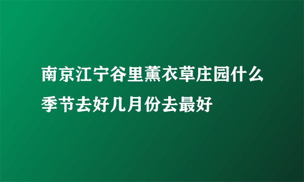 南京江宁谷里薰衣草庄园什么季节去好几月份去最好