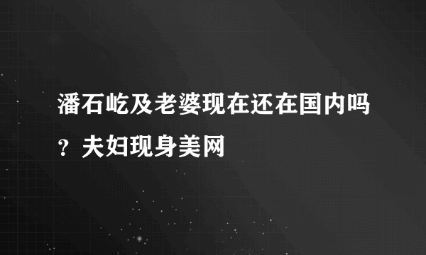 潘石屹及老婆现在还在国内吗？夫妇现身美网