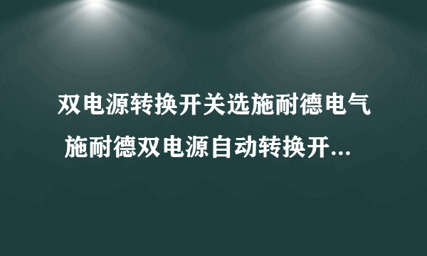 双电源转换开关选施耐德电气 施耐德双电源自动转换开关控制器）