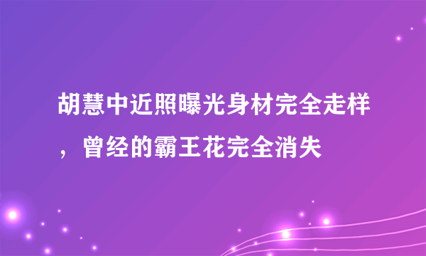 胡慧中近照曝光身材完全走样，曾经的霸王花完全消失 