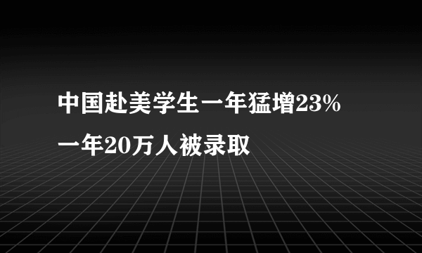 中国赴美学生一年猛增23% 一年20万人被录取