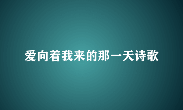 爱向着我来的那一天诗歌