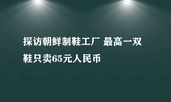 探访朝鲜制鞋工厂 最高一双鞋只卖65元人民币