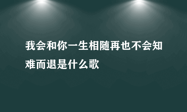 我会和你一生相随再也不会知难而退是什么歌