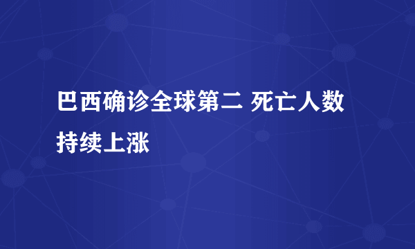 巴西确诊全球第二 死亡人数持续上涨