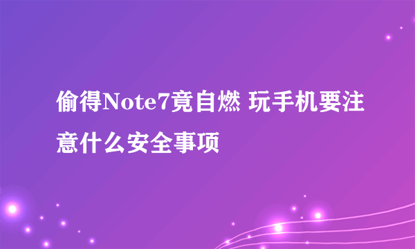 偷得Note7竟自燃 玩手机要注意什么安全事项