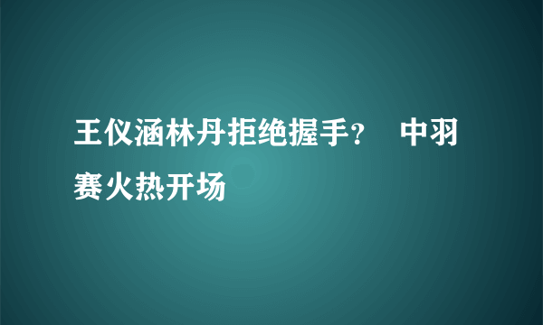 王仪涵林丹拒绝握手？  中羽赛火热开场