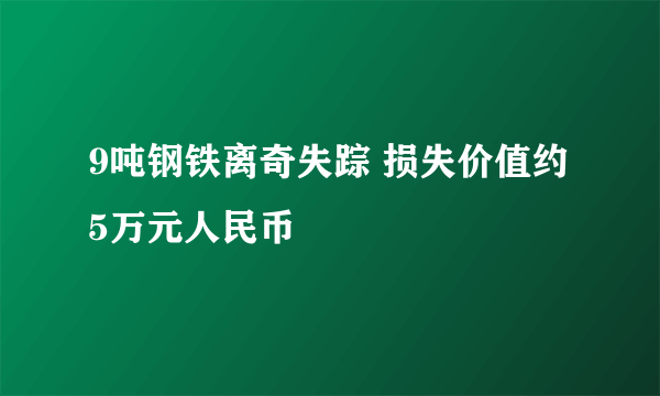 9吨钢铁离奇失踪 损失价值约5万元人民币