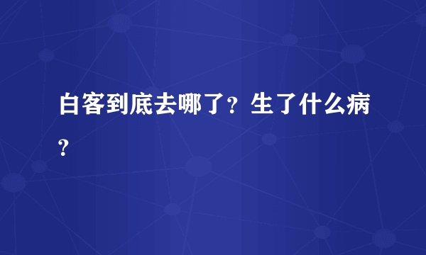 白客到底去哪了？生了什么病？