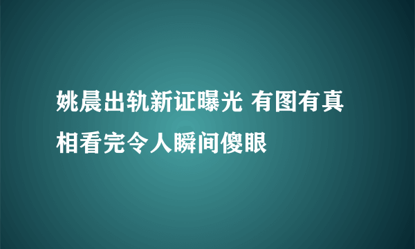 姚晨出轨新证曝光 有图有真相看完令人瞬间傻眼