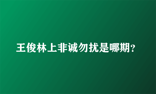 王俊林上非诚勿扰是哪期？