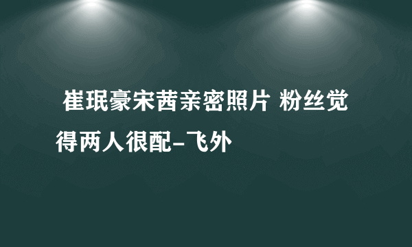  崔珉豪宋茜亲密照片 粉丝觉得两人很配-飞外