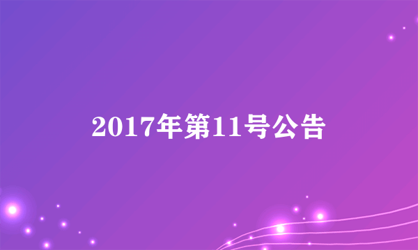 2017年第11号公告