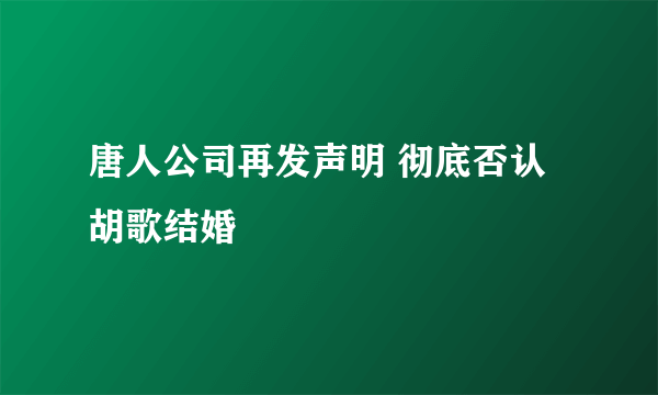 唐人公司再发声明 彻底否认胡歌结婚