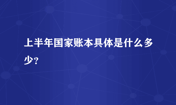 上半年国家账本具体是什么多少？