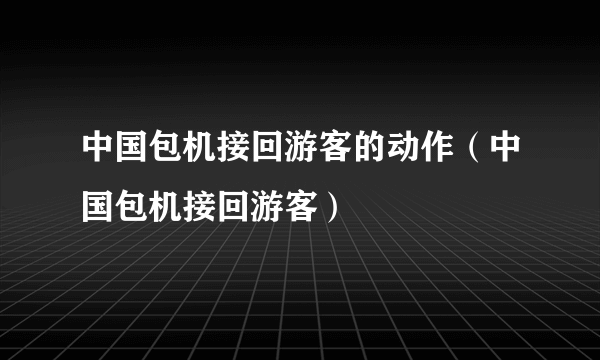 中国包机接回游客的动作（中国包机接回游客）