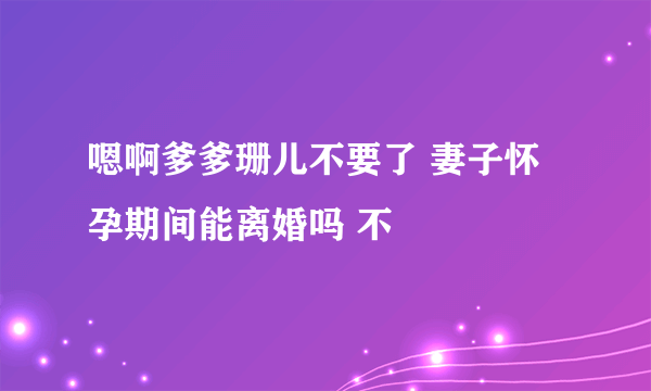 嗯啊爹爹珊儿不要了 妻子怀孕期间能离婚吗 不