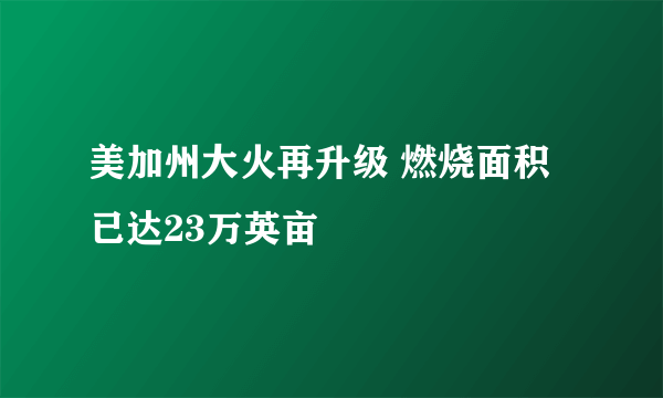 美加州大火再升级 燃烧面积已达23万英亩