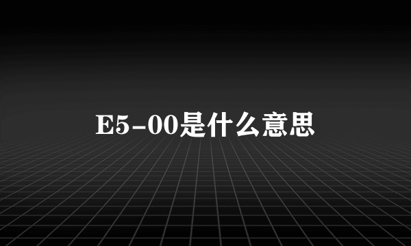 E5-00是什么意思