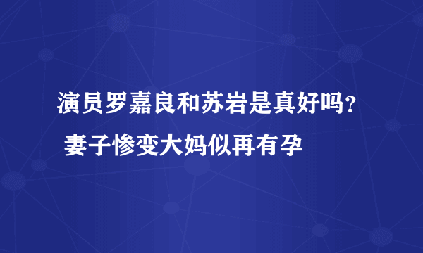 演员罗嘉良和苏岩是真好吗？ 妻子惨变大妈似再有孕