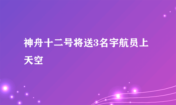 神舟十二号将送3名宇航员上天空