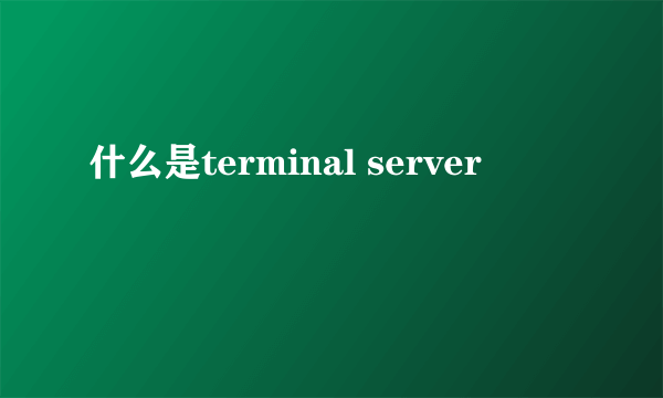 什么是terminal server