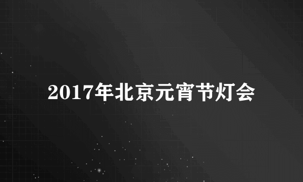 2017年北京元宵节灯会