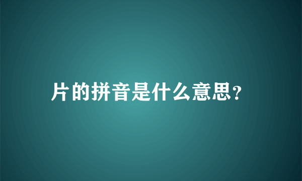 片的拼音是什么意思？