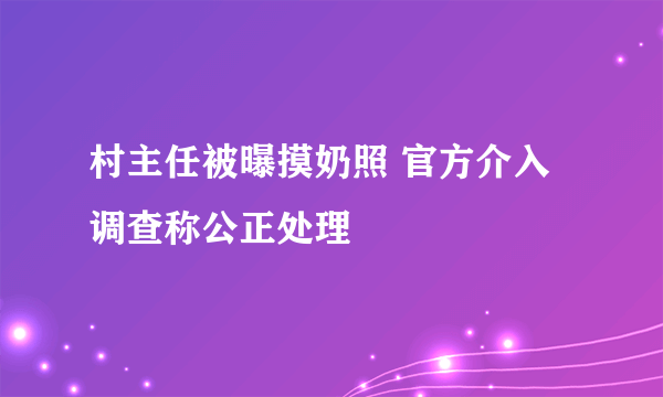 村主任被曝摸奶照 官方介入调查称公正处理