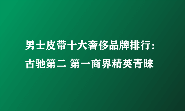 男士皮带十大奢侈品牌排行：古驰第二 第一商界精英青睐