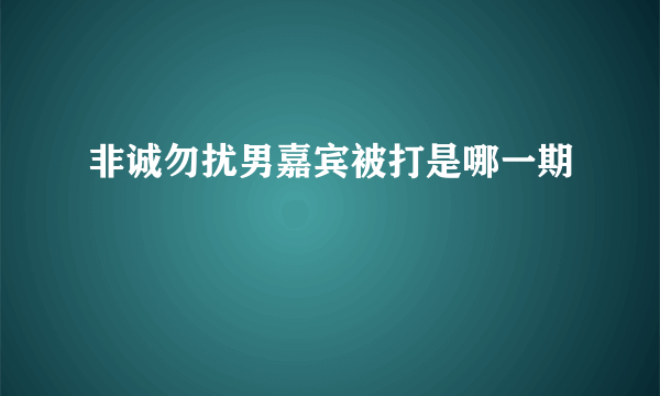 非诚勿扰男嘉宾被打是哪一期