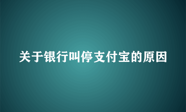 关于银行叫停支付宝的原因