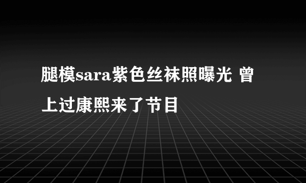 腿模sara紫色丝袜照曝光 曾上过康熙来了节目