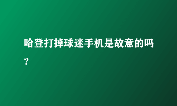 哈登打掉球迷手机是故意的吗？