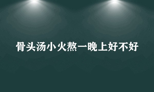 骨头汤小火熬一晚上好不好