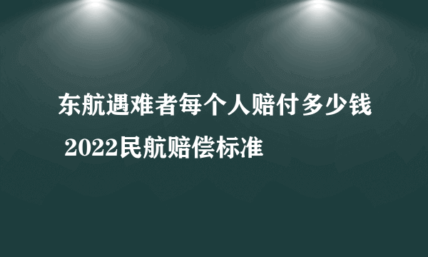 东航遇难者每个人赔付多少钱 2022民航赔偿标准